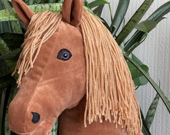Handmade Chestnut Hobby Horse: Eco-Friendly Toy for Kids