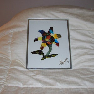 Real  Butterfly Wings Framed " Lily Flower " Collage