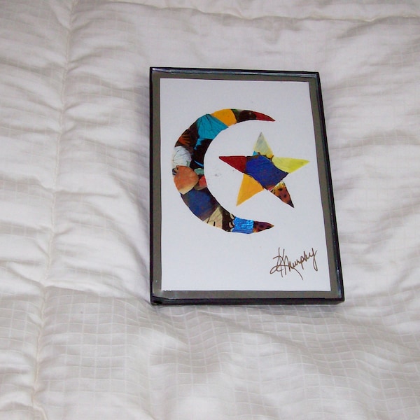 Real  Butterfly Wings Framed " Moon and Star"  Collage