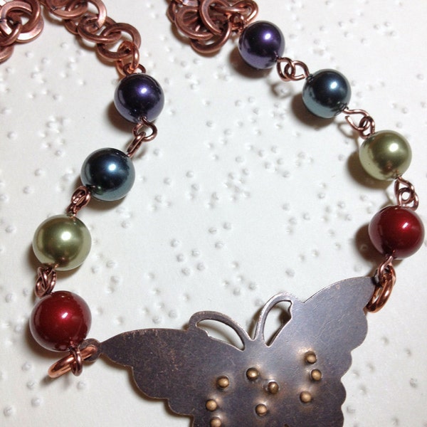 Soar Braille Butterfly Necklace