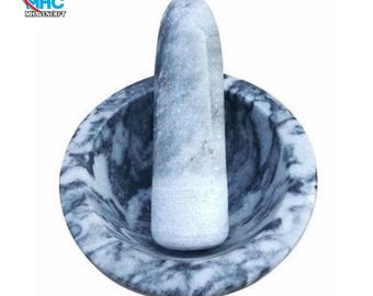Handmade 4x3 Inch Marble Mortar and Pestle Set | Traditional Imam Dasta | Natural Stone Spice & Herb Grinder | Kitchen  Ayurvedic