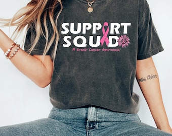 Support Squad Breast Cancer Warrior Svg Png, Pink Ribbon Svg, Cancer Survivor Svg, Fight Cancer Svg, Svg, png-bestanden voor Cricut sublimatie