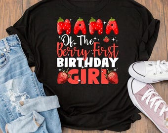 Mama of The Berry First Birthday of Girl Strawberry Svg, Mama Strawberry Svg, Mother&#39;s Day Svg, Pink Mom Gift Svg, Png, Eps,Instant Download