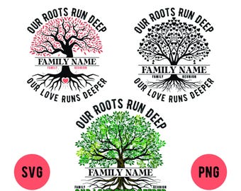Albero della riunione di famiglia SVG: le nostre radici sono profonde (download digitale)