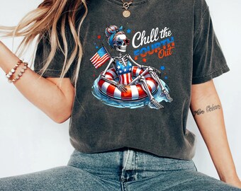 Funny Skeleton 4th of July Design: Retro Snarky America PNG SVG (Sublimation, Digital Download