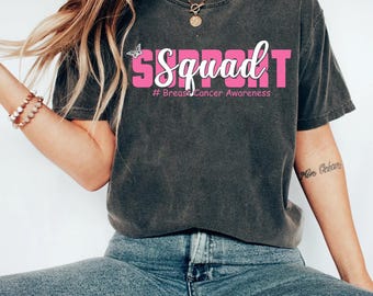 Support Squad Breast Cancer Warrior Svg Png, Pink Ribbon Svg, Cancer Survivor Svg, Fight Cancer Svg, Svg, png-bestanden voor Cricut sublimatie