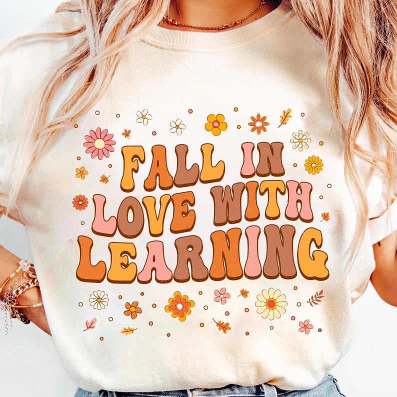 Retro Teacher Fall PNG Bundle, Fall in Love With Learning Sublimation ...