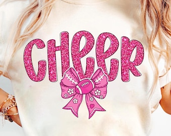 Preppy Cheer Png Svg, Football Cheer Png, Game Day Png, Football Mama Png, Touchdown Season, Cheer Season Png Gift, Cheerleader Coquette Png