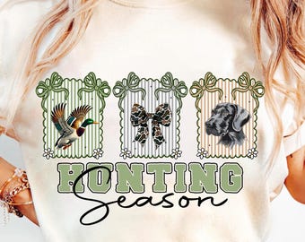 Temporada de caza (Png), Arco de camuflaje preppy (Png), Caza de ciervos (Png), Sublimación de cazador de patos, Camiseta de caza coqueta (Png), Arco de camuflaje de otoño para niña (Png)