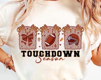 Touchdown Season Png, Fall Football Png, Football Game Day Png, Football Mama Png, Coquette Football Bow Png, Sport Png, Tis The Season Png