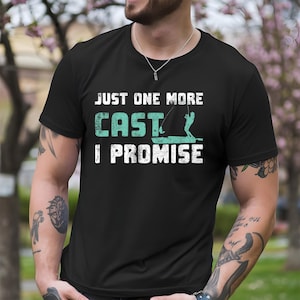 Just One More Cast I Promise Svg Png Shirt, Vintage Retro Fishing Shirt, Bass Fishing Lover Svg, Fishing Gift For Dads, Funny Fishing Shirt