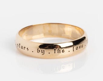 14K Solid Gold Heavenly Magic Ring | Minimalist Stackable Celestial Band | Dainty Ring Gift for Her | Unique Engagement Ring