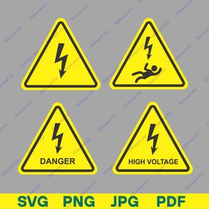 High Voltage Warning Sign SVG: Electrical Hazard Clipart (Digital Download