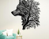 Laser Cut Wolf Wall Art: Geometric SVG DXF File (Digital Download), Rustic Animal Decor