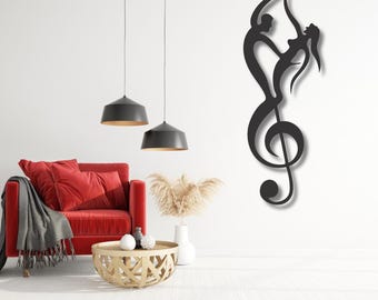 Dancing Couple Music Sign: Romantic Laser Cut Wall Art (Digital Download)