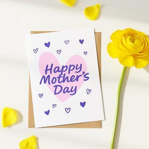 Für die beste Mama – Digitale Karte zum Muttertag, Muttertagskarte zum Ausdrucken (Alles Liebe zum Muttertag – Printable Karte) (DE/EN)