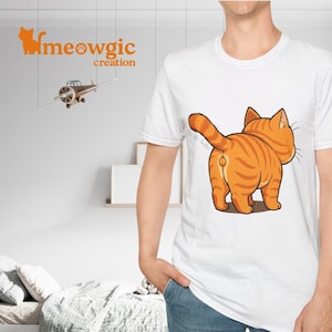 Pumpkin Cat Butt T-Shirt : Funny Orange Tabby Shirt, Gift for Cat Lovers & Quirky Souls