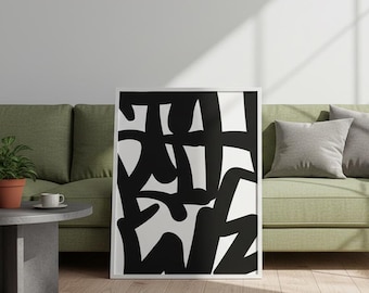 THRIVE Graffiti Typography Print: Minimalist Black and White Wall Art (Digital Download)