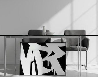 Black and White 'VIBE' Graffiti Art Print (Digital Download)