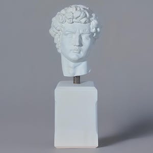 Handmade Caesar Bust on Column – Stone Powder Decorative Sculpture – Unique Home & Office Art Gift