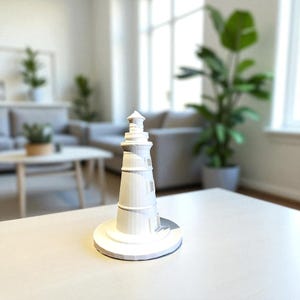 Vintage Lighthouse Sculpture – Nautical Coastal Decor