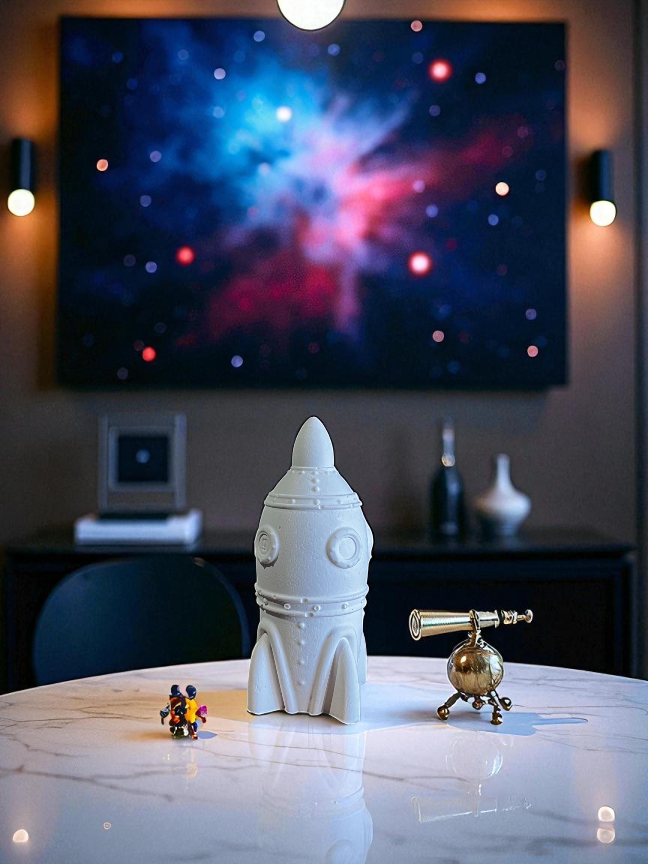 Handmade Rocket Sculpture – Stone Powder Decorative Figurine – Unique ...