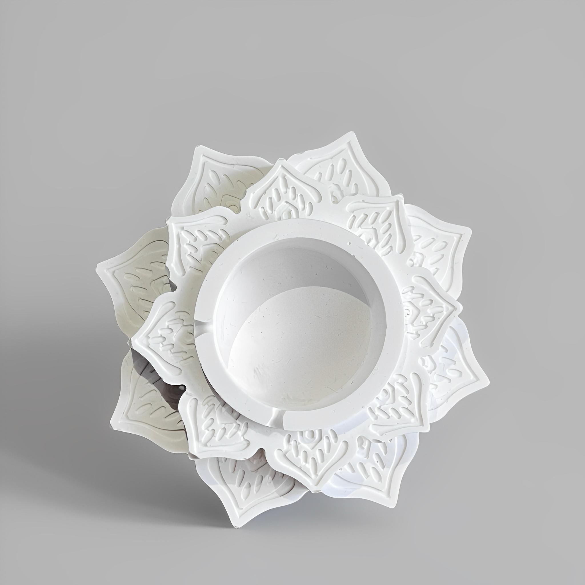 White Star Candle Holder – Handmade Stone Powder Tealight Decor – Minimalist Home & Table Accent