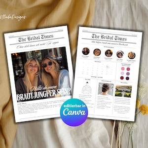 Brautjungfer Geschenk Idee | Canva Karte mit Foto und Text | Bridesmaid Proposal Vorlage A3 A4 A5 | Drucken oder digital versenden