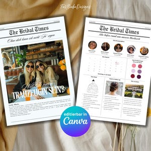 Brautjungfer oder Trauzeugin Geschenk | Canva Karte mit Foto und Text | Bridesmaid Proposal Vorlage A3 A4 A5 | Drucken oder digital senden