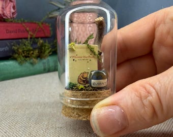 Nalle Puh-inspirerad mini-bokklocka Barndomsbokhylla Dekor Miniatyrprydnad Gåva