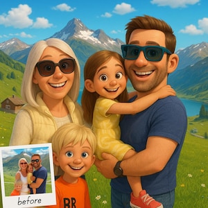 Personalizable 3D Pixar Styled Portrait Gift Custom Portrait Cartoon Profile Picture Birthday Gift Cartoon Canvas or Digital File, Gift