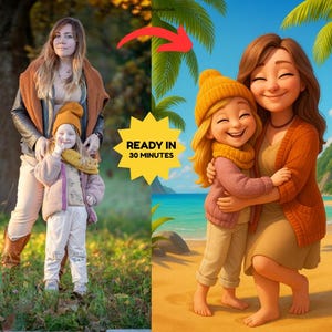 Personalizable 3D Pixar Styled Portrait Gift Custom Portrait Cartoon Profile Picture Birthday Gift Cartoon Canvas or Digital File, Gift