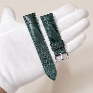 Green Ostrich Leather Watch Strap Hand-stitched Band, Men&#39;s Classic Watch Band 14mm 16mm 18mm 20mm 22mm 24mm
