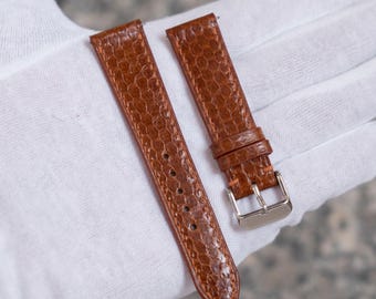 Bracelet de montre en cuir marron clair serpent de mer, Bracelet de montre classique fait main pour hommes, 14 mm-26 mm