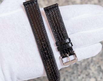 Bracelet de montre en cuir façon serpent de la mer Noire, bracelet pour homme (12 mm-26 mm)