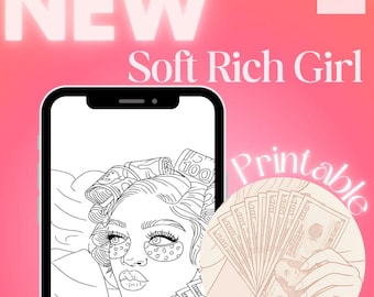 Dibujo para colorear de una chica suave y rica (página imprimible)