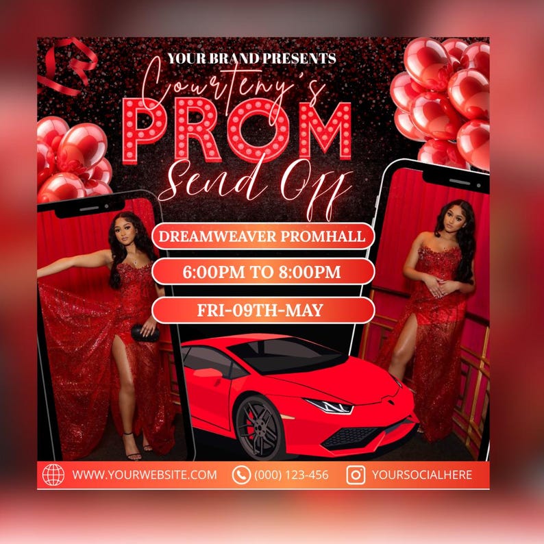 Prom Send off Flyer, Editable Canva Template (instant Download) - Etsy