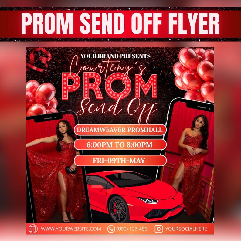 Prom Send off Flyer, Editable Canva Template (instant Download) - Etsy