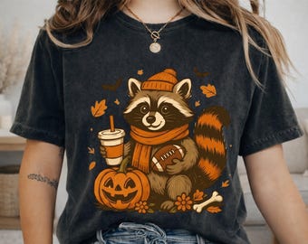 Tis The Season Halloween Sarcastic Racoon Live Here Now Football Mom