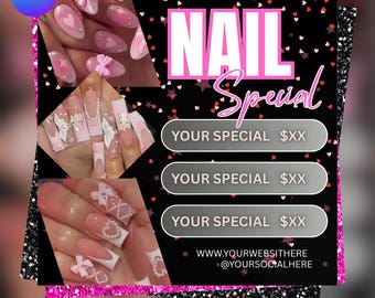 Nail Tech Flyer Template: Salon Promotion, DIY Canva Design