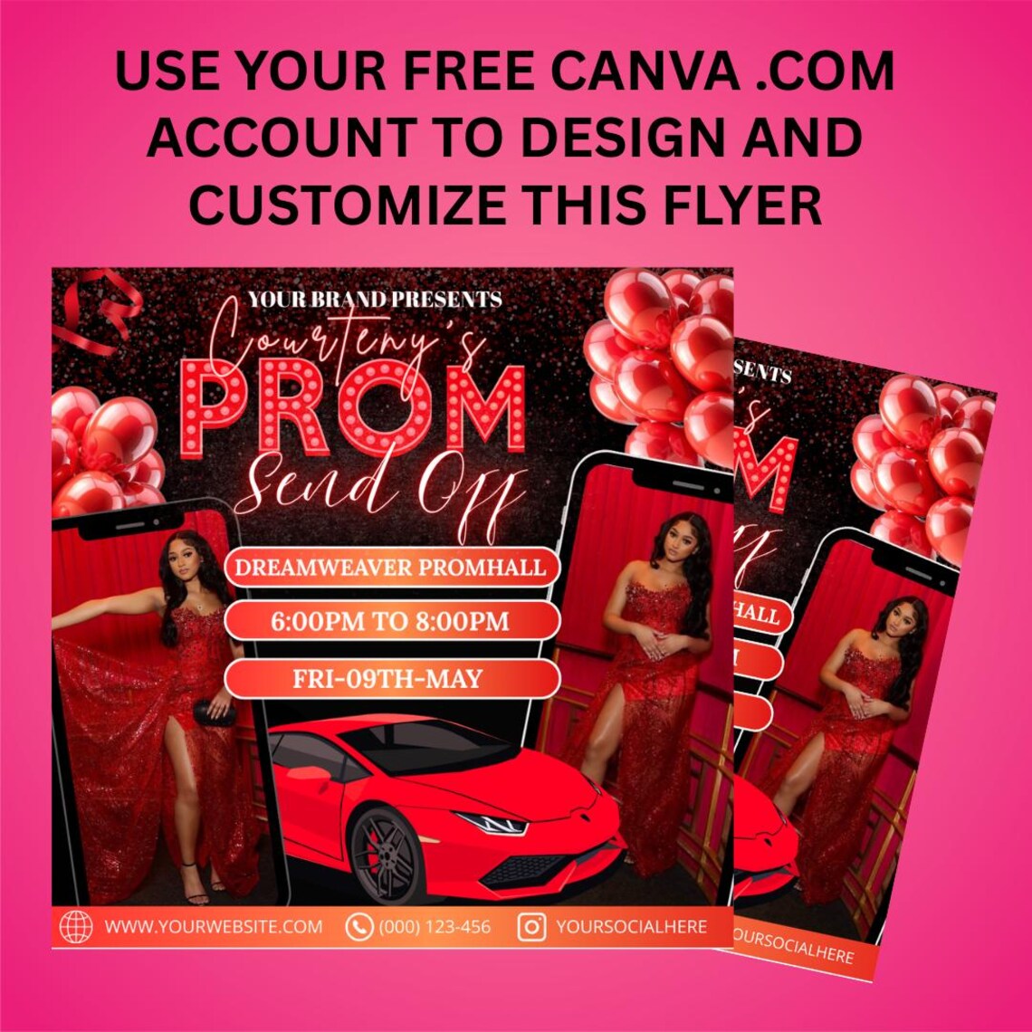 Prom Send off Flyer, Editable Canva Template (instant Download) - Etsy