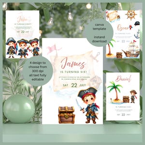 pirates adventure Birthday Invitation – Editable Birthday Invite – Digital Download – pirate birthday invitations - ahoy pirate party invite