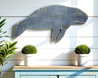 Island Lover Housewarming Gift Idea Coastal Living Swimming Manatee Ocean Themed Nursery Accent Beach House Staging Tropical Theme Event