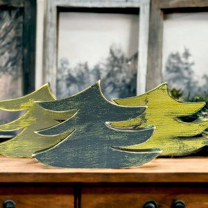 Farmhouse Home Staging Rustic Country Pine Accent Cottage Core Tree Silhouette Entry Table Nature Decor Kitchen Holiday Shelf Sitter Display