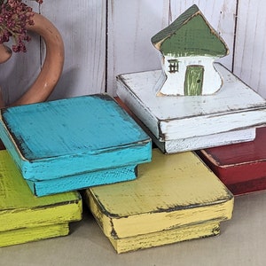 Tiered Tray Riser, Mini Wood Platform, Rustic Wood Coaster, Candle Holder Stand, Beach And Country Colors, Shelf Display Accent Block