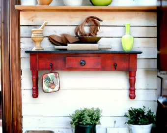 Farmhouse Elegance Rustic Wooden Shelf with Vintage Style, Cozy Cabin Wall Décor, Country Living Handmade Home Accent, Rustic Book shelf