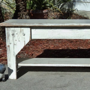 White Bench, Rustic Wooden Indoor Bench, Entryway Bench, Farmhouse Bench, Farmhouse Furniture, Bedroom Bench, Mudroom Bench image 1