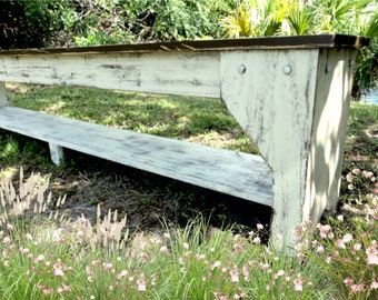 Primitive Furniture, Farmhouse Table, Rustic Indoor Bench, Bedroom Bench, Entryway Bench, Kitchen Seating, Country Furniture