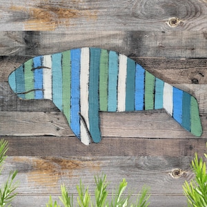 Coastal Living Florida Manatee Wall Decor Ocean Themed Nursery Accent Beach Lover Housewarming Gift Idea Tropical Wedding Decor