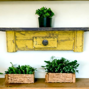 Primitive Country Farmhouse Shelf, Vintage Style Handcrafted Wooden Shelf, Cottage Core Home Accent, Wall Mounted Book Shelf